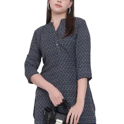 God's Club Women Floral Printed Mandarin Collar Cotton Kurti-picture-25