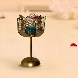 CraftVatika Gold Toned Iron Floral Showpiece-58