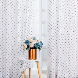 Parda Online Brown Set of 2 Sheer Window Curtain-image-14