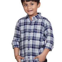 SKY PEARL Boys Tartan Checks Opaque Checked Casual Shirt-image-98