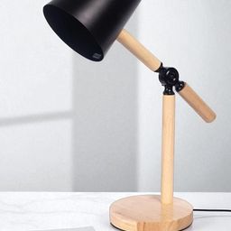 AARVI DECOR STUDIO Black Wood Frusturical Shaped Table Lamp-image-69