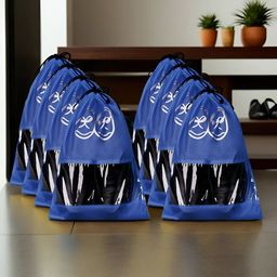 Aura Navy Blue 8 Pieces Reusable Shoes Organisers-12
