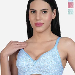 SHYAM SONS FLAIR Pack Of 3 Women NewSara Cotton Floral PrintedFull Coverage T-shirt Bra-image-14