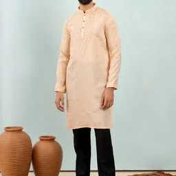 CHIRASVI Men Cotton Solid Straight Kurta-picture-49