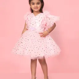 BAESD Polka Dot Print Net Fit & Flare Dress image 4