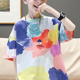 FOREVER FRIDAY Boys Abstract Printed Round Neck Cotton T-shirt-image-88