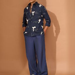 VIVEK KARUNAKARAN Men Open Front Jacket with Patchwork image 3