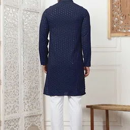 Anouk Men Embroidered Regular Sequinned Kurta with Pyjamas image 3
