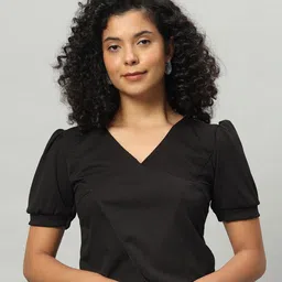 Funday Fashion Women Puff Sleeve Chiffon Tank Crop Top-image-36