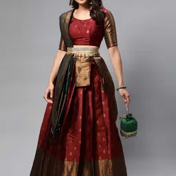 DIVASTRI Semi-Stitched Lehenga & Unstitched Blouse With Dupatta-picture-22