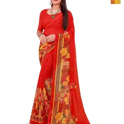Moda Rapido Set Of 2 Floral Printed Pure Georgette Saree-image-33