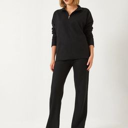 BIANCO LUCCI Shirt Collar Pure Cotton Top With Trousers Co-Ords-image-82
