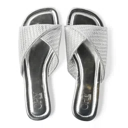 CHY Women Textured Open-Toe Flats-image-13