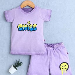 BUMZEE Boys Printed Short Sleeves Pure Cotton T-shirt With Shorts-33