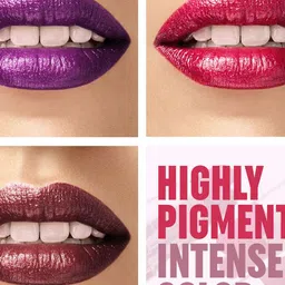 Gleva Set Of 3 Metallic Finish Intense Color Long Lasting Bullet Lipstick - 4 g image 2