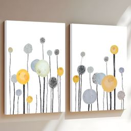 Myntra Elegant Homes Set of 2 White Color Abstract Theme Stretched Canvas Painting-image-96