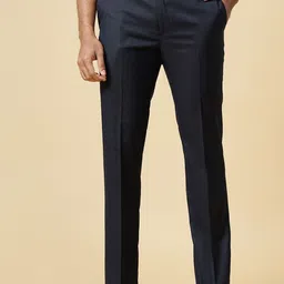 METAL Men Checked Slim Fit Formal Trousers-image-82