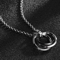 kazare Unisex Circular Shaped Pendant With Chain-image-7