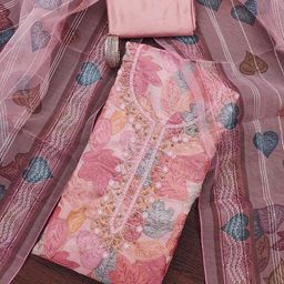 Maroosh Floral Embroidered Beads And Stones Unstitched Dress Material-image-47