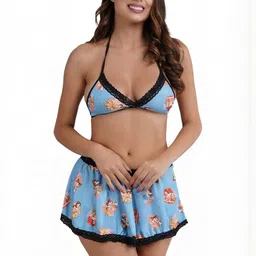 GuSo Shopee Women Blue Net Baby Dolls-image-80