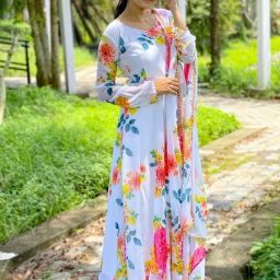 Women Fit and Flare White Maxi/Full Length Dress-image-53
