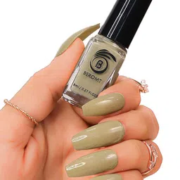 BEROMT Solid Twist Gel Finish Glossy Quick Dry Nail Polish- 8 ml - Moss Green - BNP7048-image-76