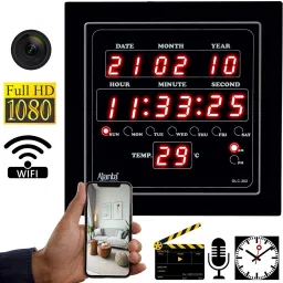 Pelupa WiFi Digital Clock HD Hidden Camera, WiFi Home 64GB inbuilt Memory Security Spy Camera image 2