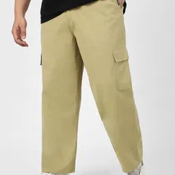 Urbano Plus Men Loose Fit Cargos Trousers-image-73