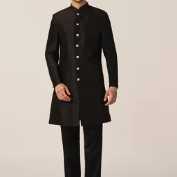 TAHVO Mandarin Collar Sherwani Set-image-10
