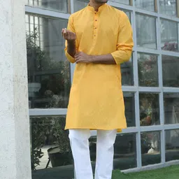 KRAFT INDIA Men Woven Design Self Design Kurta with Pyjamas-32