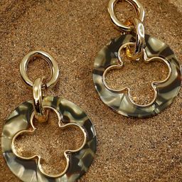 SOHI Gold-Plated Clover-Tortoiseshell Drop Earrings-picture-32