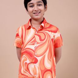 YK Boys Standard Fit Abstract Printed Spread Collar Casual Shirt-image-24