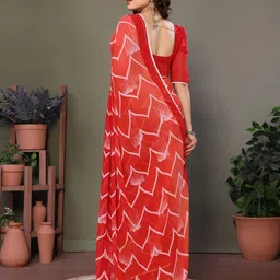 WINKLECART Striped Pure Georgette Block Print Saree image 4