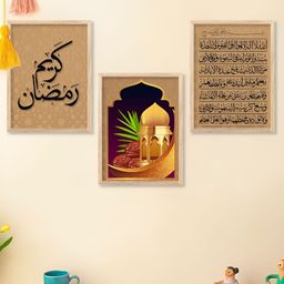 Kotart Brown & Beige 3 Piece Wood Abstract Wall Paintings-picture-30