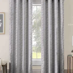 Aura Grey & Gold-Toned 2 Pieces Floral Printed Door Curtains-image-76