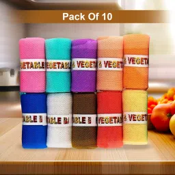 Multipurpose Reusable Net Vegetable Fridge Organizer Bags Pouches for Storage Pack of 10 Grocery Bags-image-9