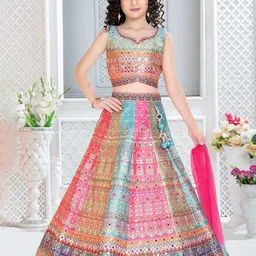 BAESD Girls Embroidered Ready to Wear Lehenga & Blouse With Dupatta-image-44