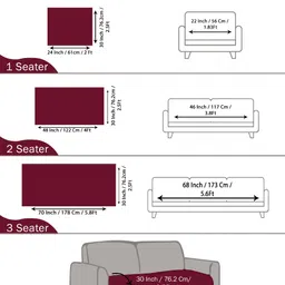 STITCHNEST Set of 1 Black Solid 70'' x 30'' Sofa Protector image 4