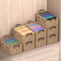 Kuber Industries Brown & Beige 8 Pieces Drawer Organisers-36
