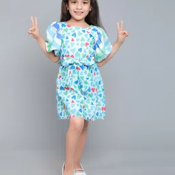 Pink Chick Print Puff Sleeve A-Line Dress-26