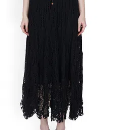 USHA ENTERPRISES Self Design Cotton Flared Maxi Skirt-picture-16
