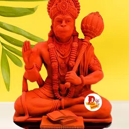 DARIDRA BHANJAN Orange Colored Lord Hanuman ji Religious Idol Showpiece-image-83