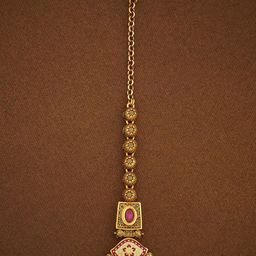 Kushal's Fashion Jewellery Gold-Plated Maang Tikka Head Jewellery-37