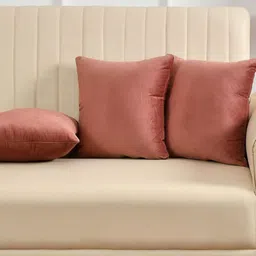 Yellow Weaves Rose Gold Set of 3 Velvet Square Cushion Covers-image-14