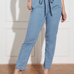 Miss Chase Charged Into Mess Women Paperbag Denim Jeans-picture-49