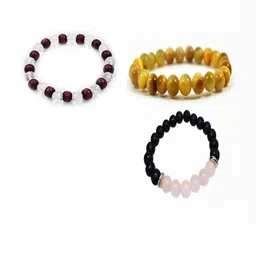 Divine souvenirs Unisex Set Of 3 Artificial Beaded Bracelets-3