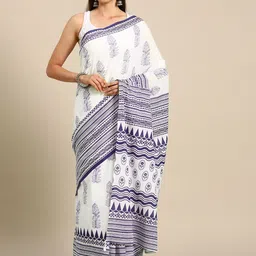 BUTA BUTI Floral Pure Cotton Saree-image-98