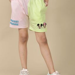 Kids Ville Girls Mickey & Friends Printed Mid Rise Regular Shorts-image-88