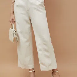 CODE by Lifestyle Women Regular Fit Mid-Rise Pleated Parallel Trousers-picture-17