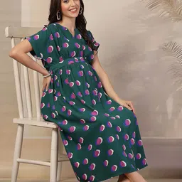 House Of Zelena Floral Print Maternity Shirt Maxi Dress-image-88